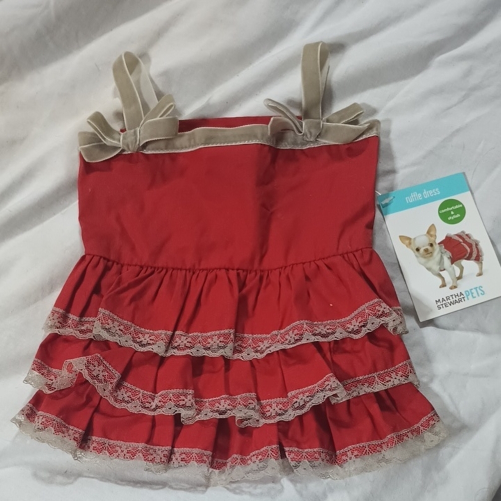 Martha Stewart Red Ruffle Dog Dress